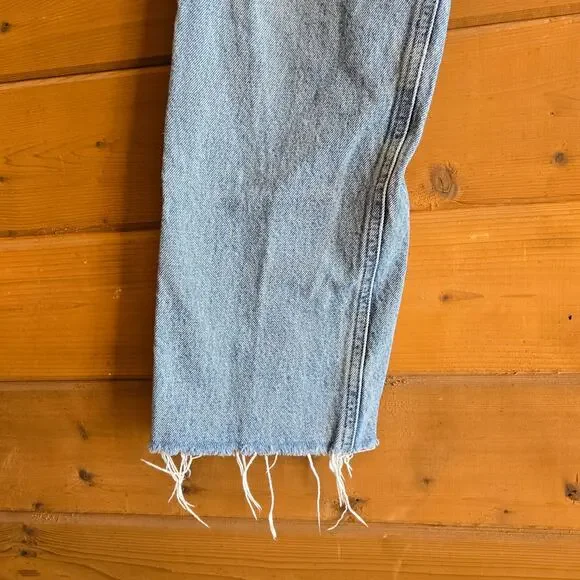 Agolde 90's Pinch Waist Ruminate 25 Raw Hem Distressed Button Fly Jean Denim - Picture 5 of 9